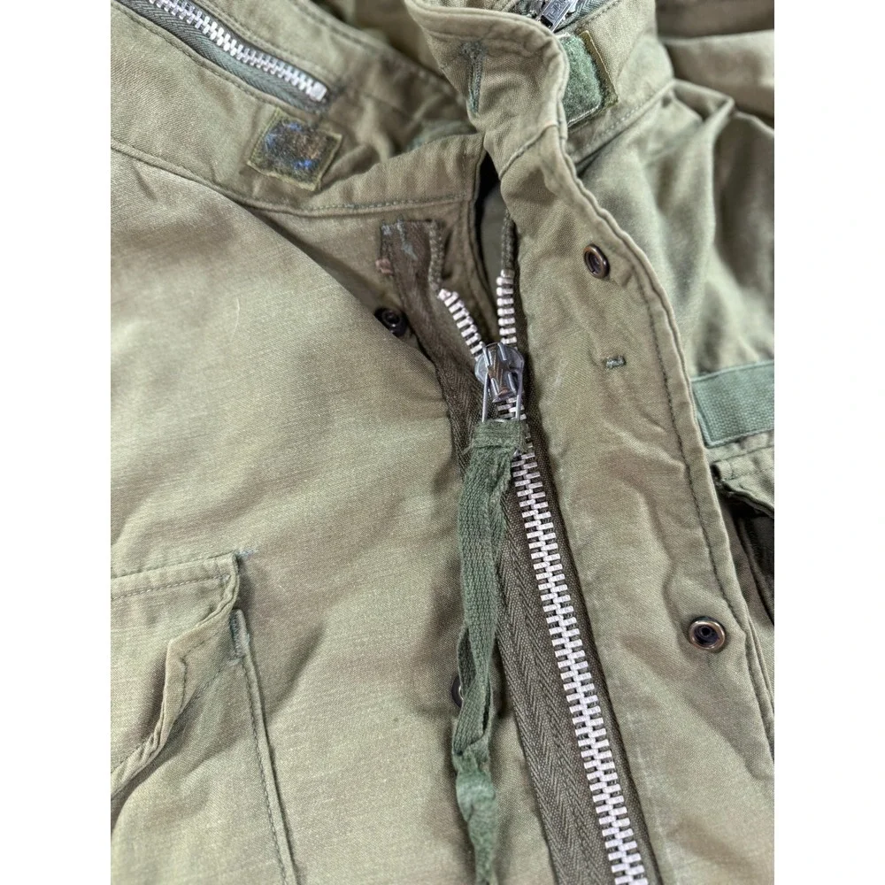 Vintage Military‎ M-65 Field Jacket Mens Medium Olive Drab Patch Holland Coat